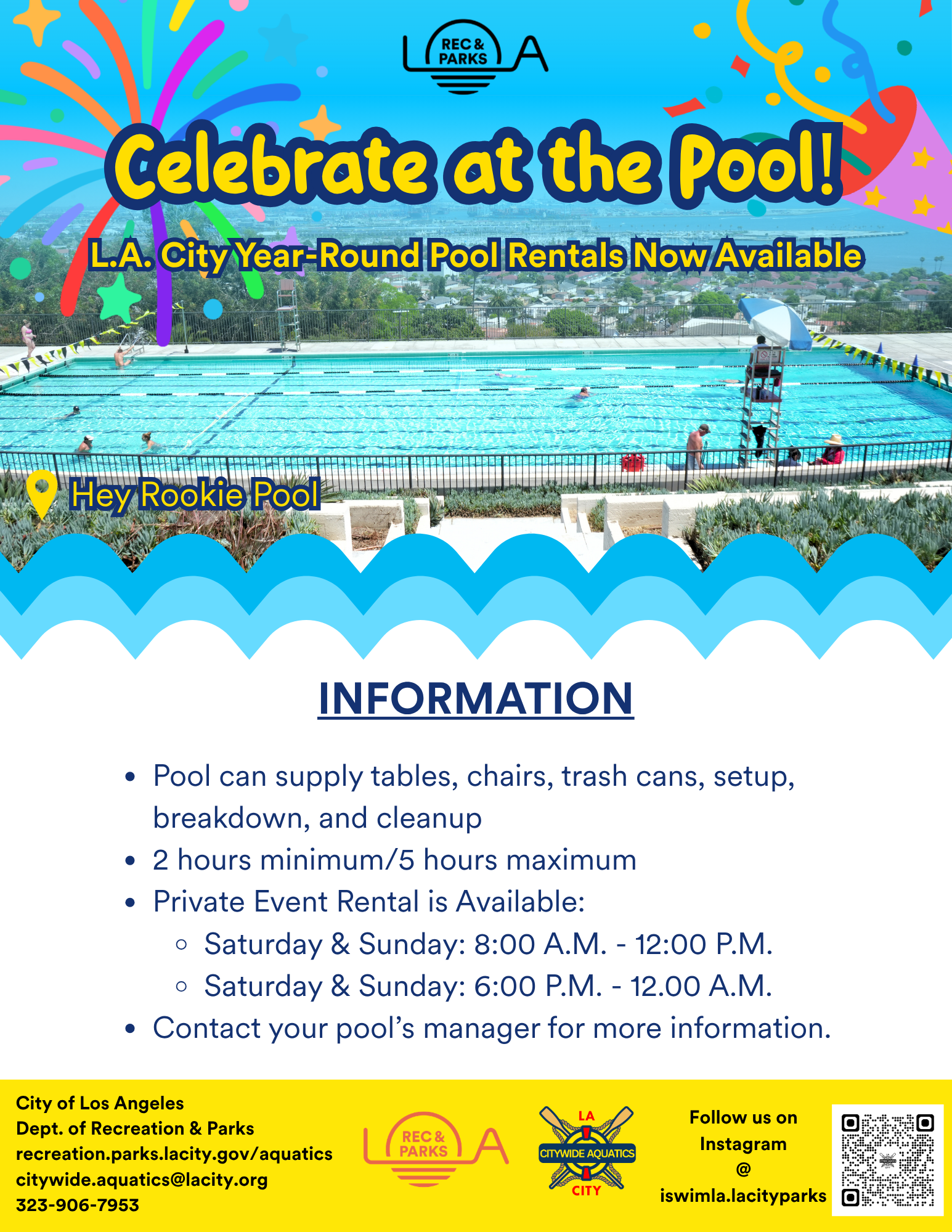 Pool rental flyer