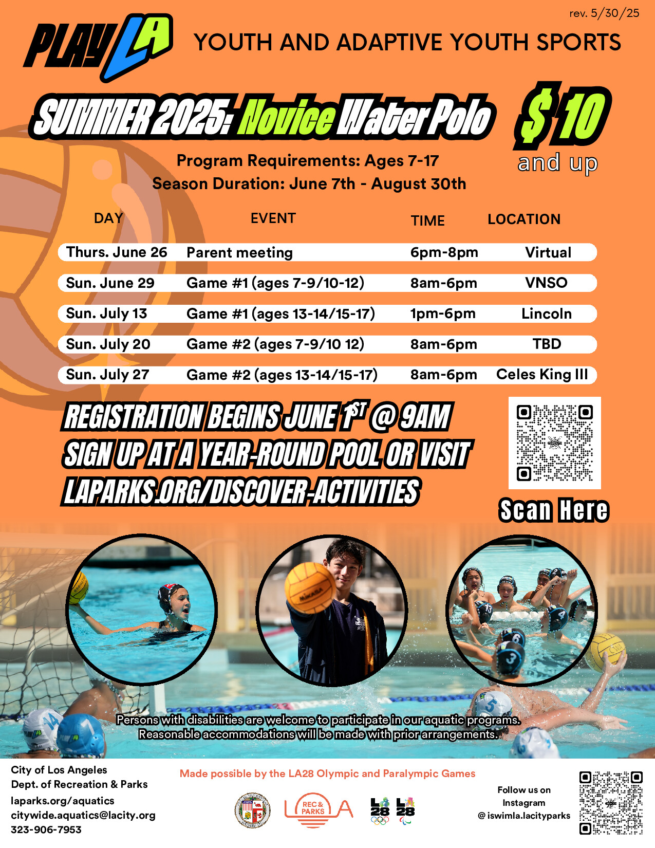 Recreational Water Polo flyer