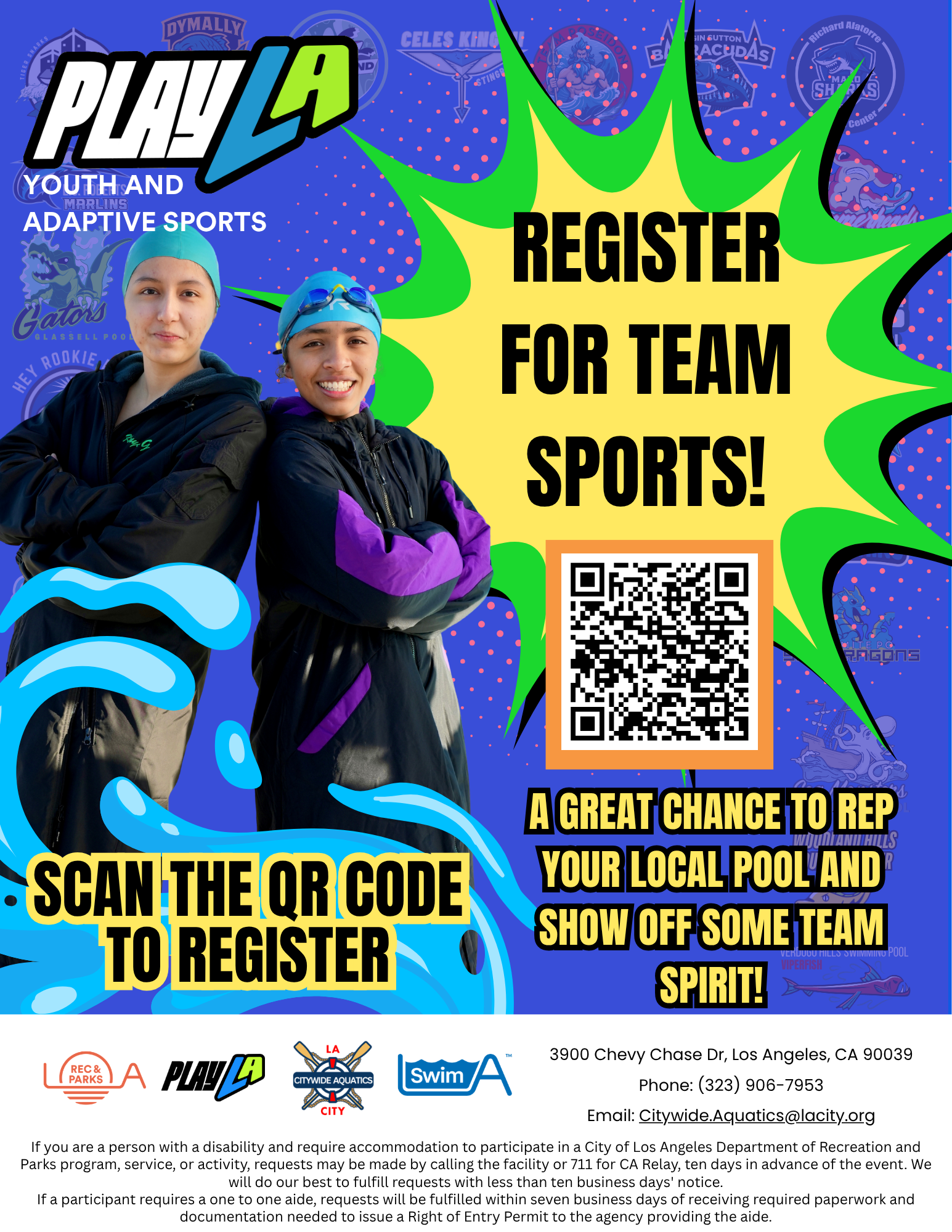 Register for Play LA youth and adaptive team sports